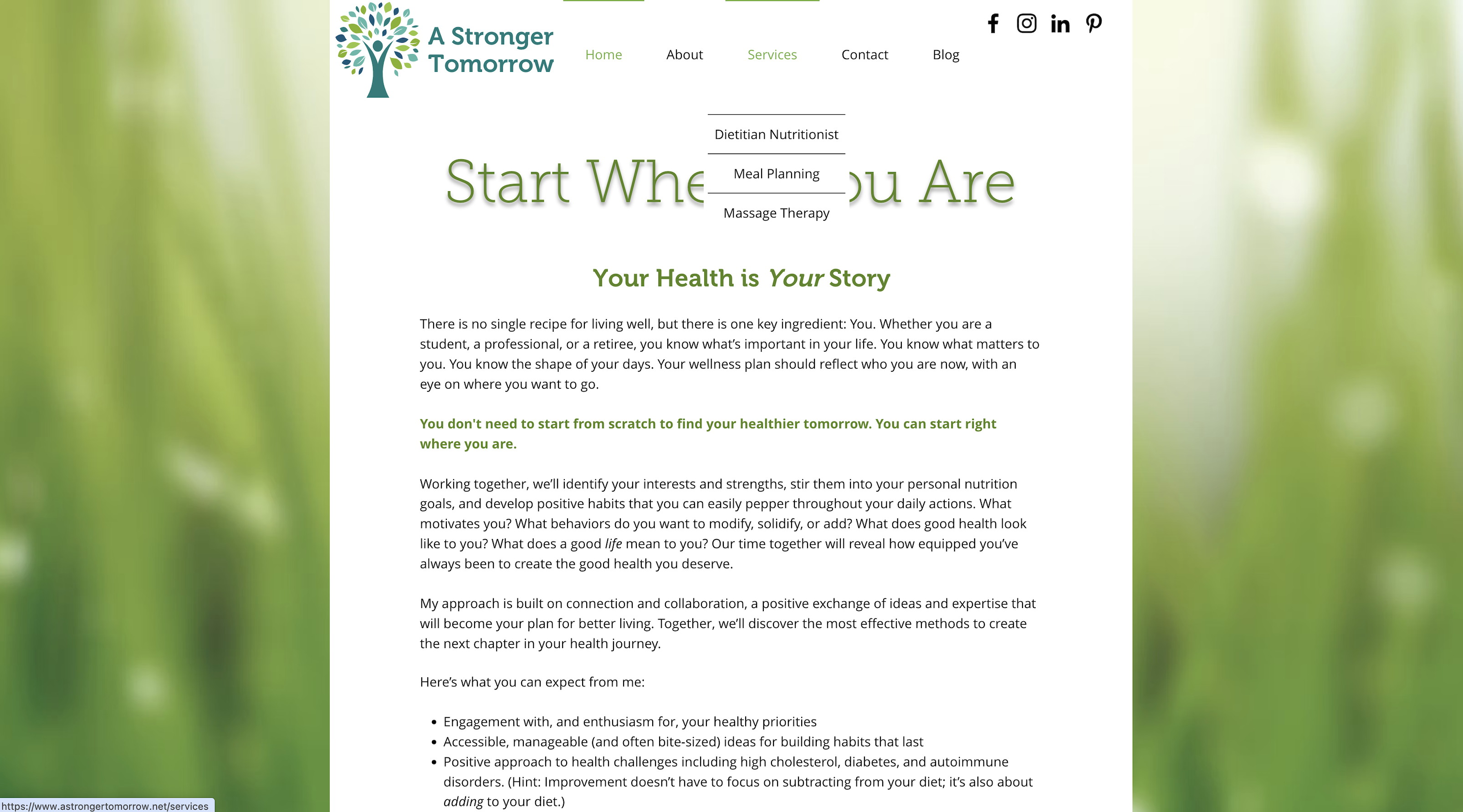 A Stronger Tomorrow website screenshot 2