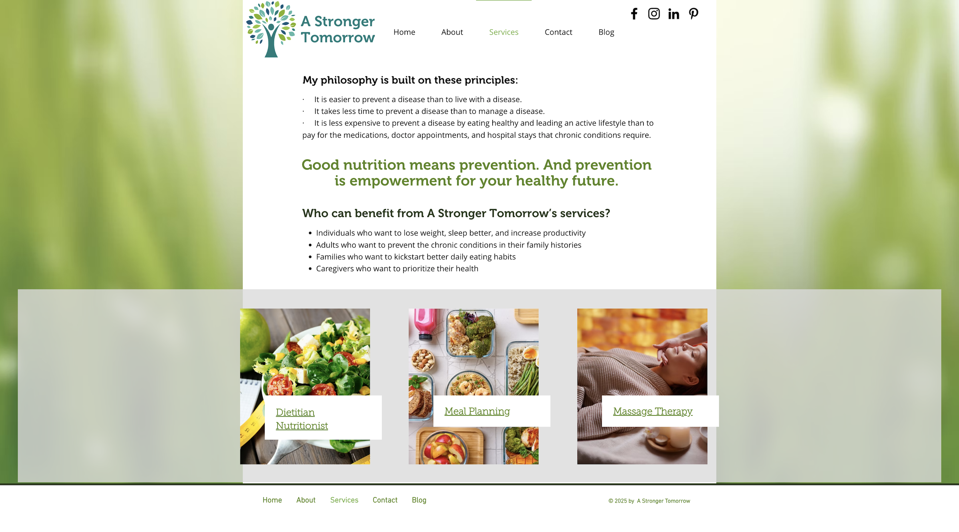 A Stronger Tomorrow website screenshot 3