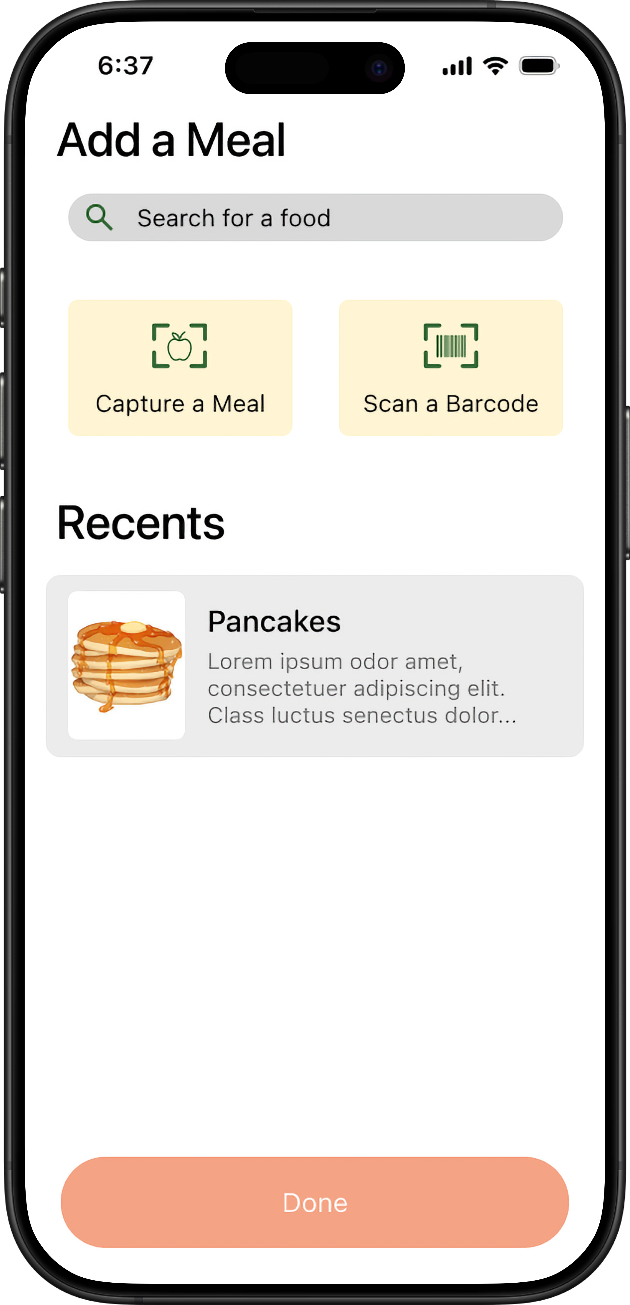 Final Add a Meal Screen 1