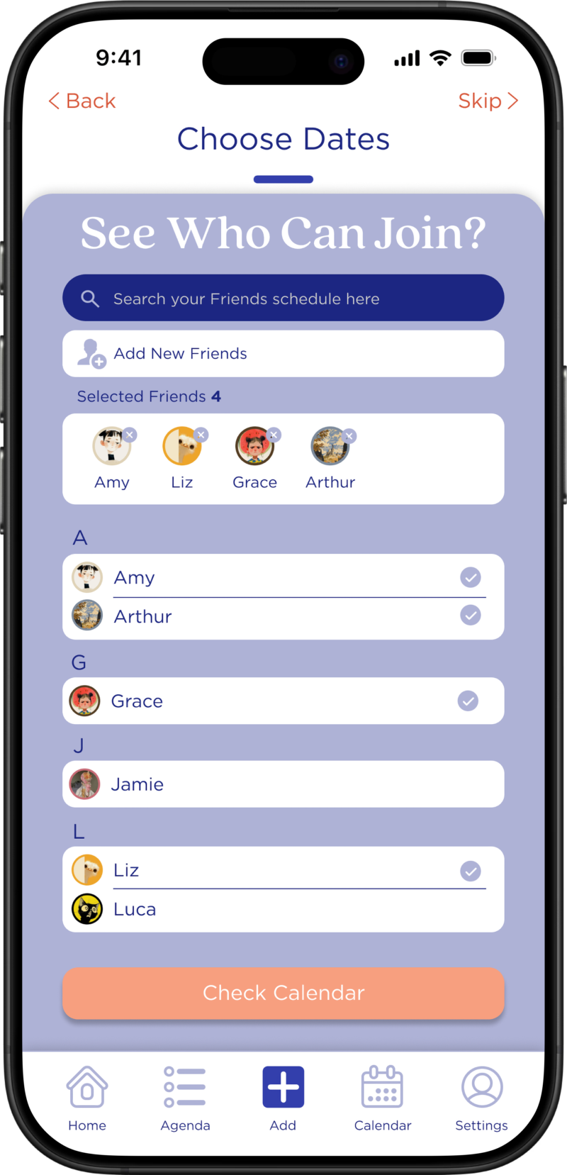 Start A New Trip - Add Friends And Check Calendar Step 3