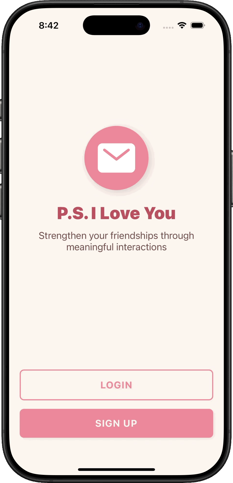 Login and signup screen