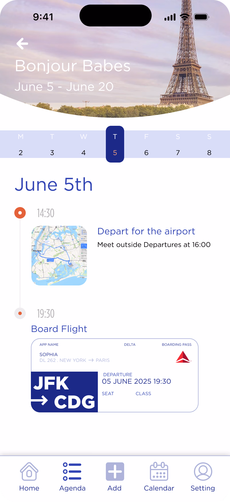High-Fidelity View and Edit Itinerary - Step 2