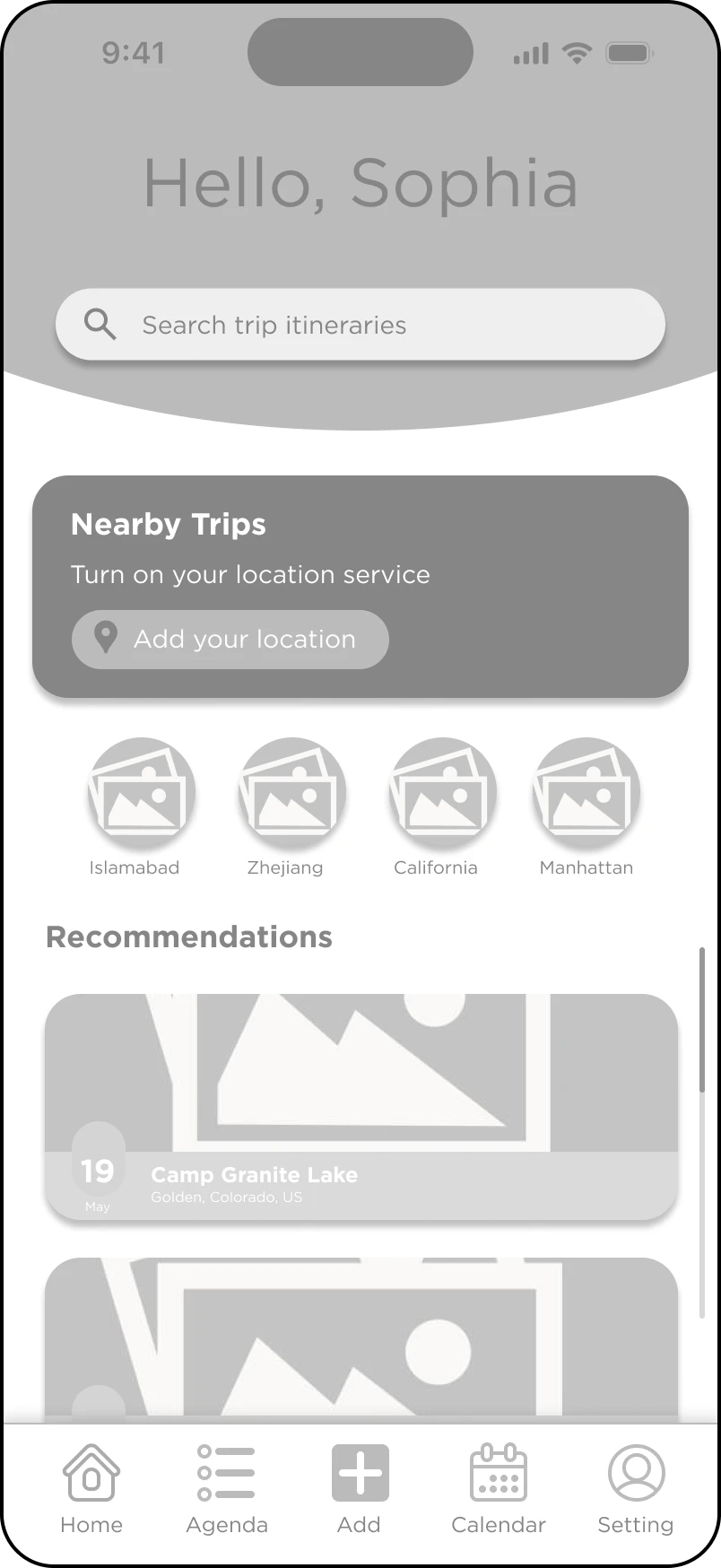 Wireframe Iteration 1
